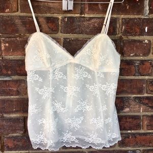 Zara off white lace tank top